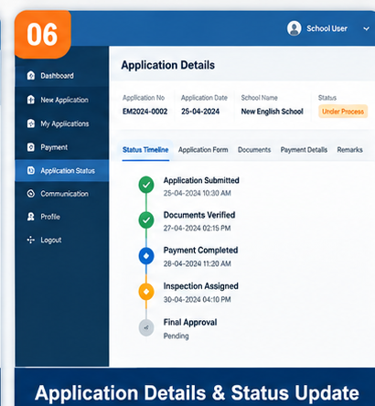 Application Details and Status Update