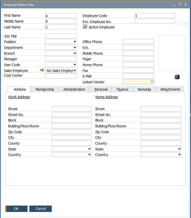 ERP user and master data setup
